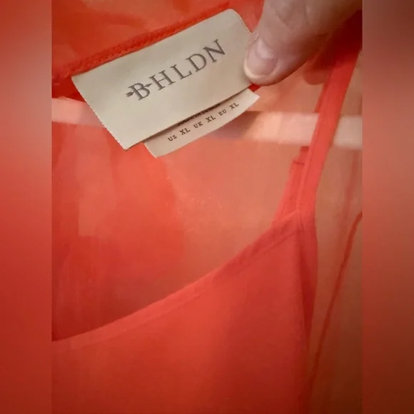 BHLDN Charlotte Short-Sleeve Organza Midi Dress size XL - Picture 7 of 10